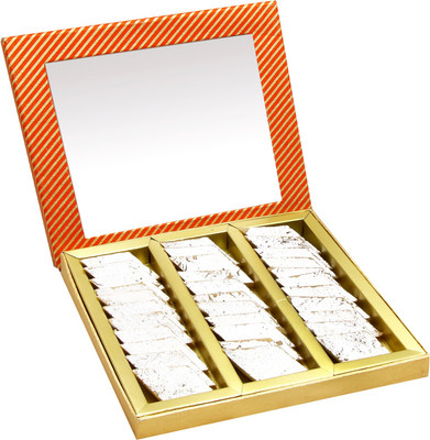 

Ghasitaram Gifts Sweets- Pure Kaju Katlis in Orange Box(400 g, Box)