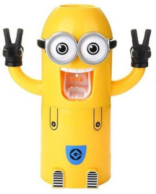 

Insasta Cute Two Eyes Despicable Me Minion Minions Design Wash Set Toothbrush Holder Automatic Toothpaste Dispenser with Brush Cup Plastic Toothbrush Holder(Wall Mount)