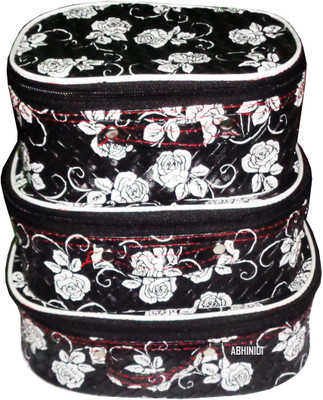 

Afrose Set of 1 Toiletry Bag Jewelry Case Makeup Vanity Box(Black)