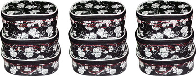

Afrose Set of 3 Toiletry Bag Jewelry Case Makeup Vanity Box Pack of 3(Black)