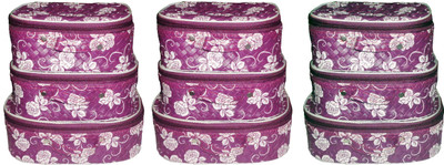Afrose Set of 3 Toiletry Bag Jewelry Case Makeup Vanity Box Pack of 3(Purple)