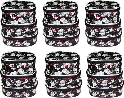 

Afrose Set of 6 Toiletry Bag Jewelry Case Makeup Vanity Box Pack of 6(Black)