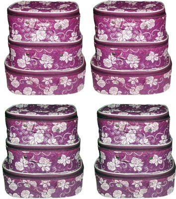 

Afrose Set of 4 Toiletry Bag Jewelry Case Makeup Vanity Box Pack of 4(Purple)