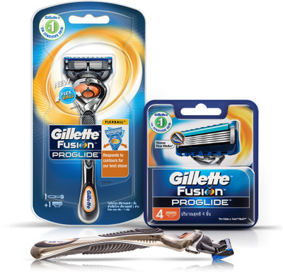 

Gillette Fusion Proglide FlexBall Manual Travel Shaving Kit & Bag(Black, Grey)