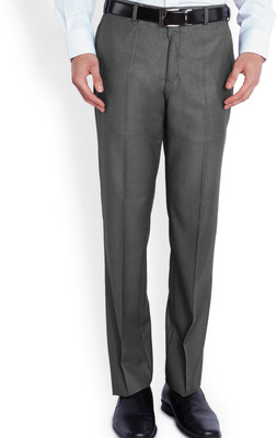 Park Avenue Slim Fit Men's Grey Trousers