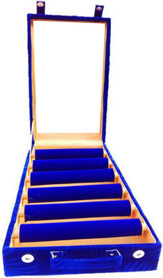 

Afrose 6 Roll Rod Wodden Velvet Bangles Box Box Vanity Box(Blue)