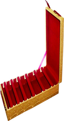 

Afrose 6 Roll Rod Wodden New Designer Bangles Box Box Vanity Box(Gold, Red)
