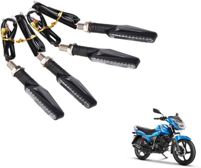MOCKHE Front, Rear LED Indicator Light for TVS Victor GLX(Yellow)