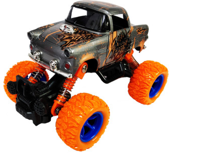 

Emob 4 Wheel Graphic Printed Rock Crawler Dual Pull Back Metal Diecast Car Toy(Multicolor)