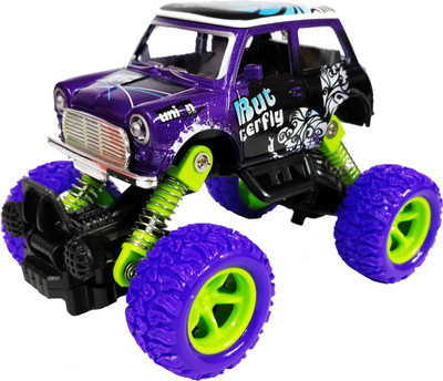 

Emob 4 Wheel Butterfly Graphic Printed Rock Crawler Dual Pull Back Metal Diecast Car Toy(Multicolor)