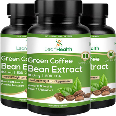 

Leanhealth Green Coffee Beans Extract for Weight Managment - 90 Capsules (Pack of 3)(270 No)