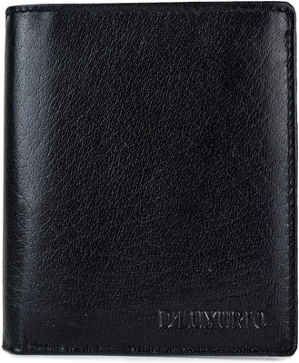 

D'LUXURIO Men Black Genuine Leather Wallet(11 Card Slots)