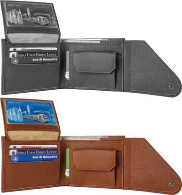 

OODI Boys Black Genuine Leather Wallet(12 Card Slots), Multicolour