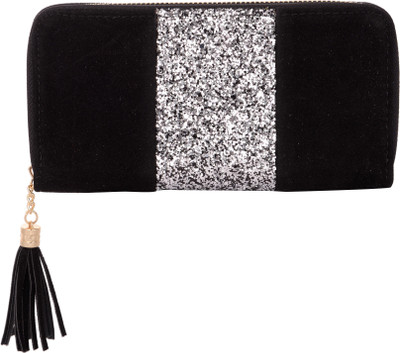 

KRIO DESIGNS Women Casual, Trendy, Evening/Party Black, Silver Artificial Leather Wallet(3 Card Slots)
