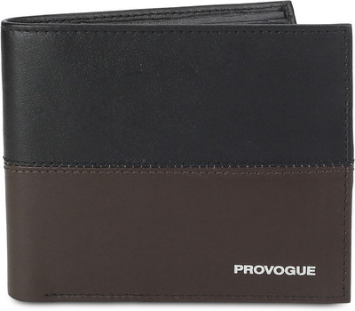 

Provogue Men Casual Black, Brown Genuine Leather Wallet(4 Card Slots), Brown & black