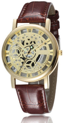 

A&A Transparent Most Selling Golden Dial Strap Analog Watch - For Men