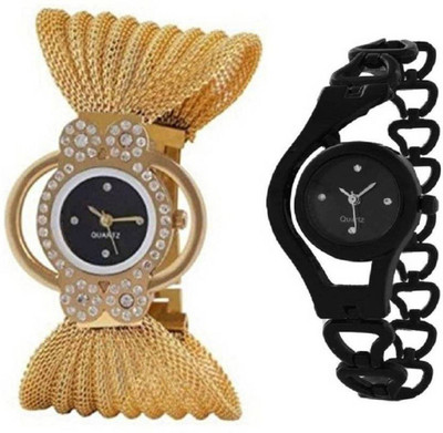 

Miss Perfect Golden And Black Color Combination Best Deal Fast Selling Women Watch - For Girls Watch - For Men & Women