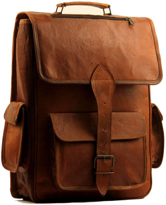 

Handcrafted exports Leather Backpack Come Shoulder Bag 16 L Backpack(Brown)