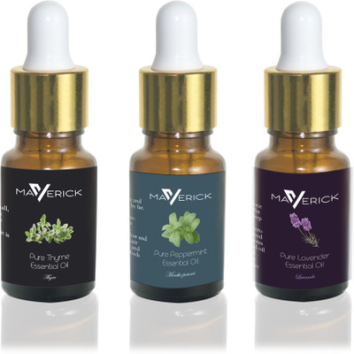 

Maverick Pure Lavender, Thyme & peppermint essential oil 3 in 1 pack with dropper(10 ml)