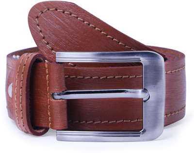 

Debonair International Men Tan Genuine Leather Belt