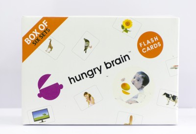 

Krazy Hungry brain BOX OF 6 A Flash cards- Easy & fun way of learning-Gift box for kids(White)