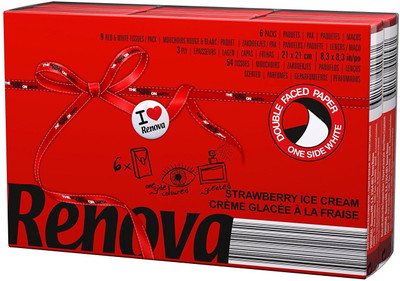 

Renova Pocket Tissues - Red , 3 Ply , Double Faced , Delicious Summery Strawberry Ice Cream Scented(Pack of 9)