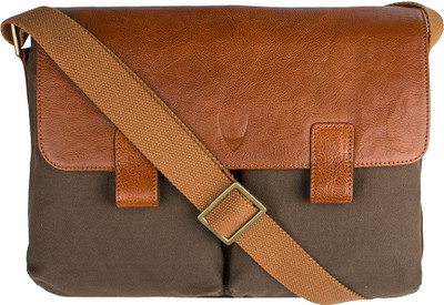 

Hidesign Messenger Bag(Tan, Green), Green;tan