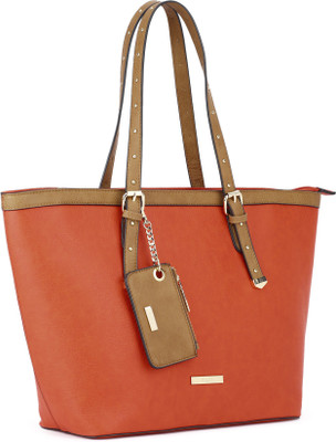 Dune London Tote(Red, Brown), Brown;red