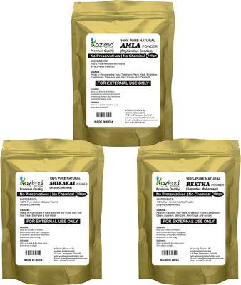 

KAZIMA Combo Premium Quality (Amla + Reetha + Shikakai Pack of 3-in-1) 100% Pure Natural & Herbal POWDER (Each 100g)(300 g)