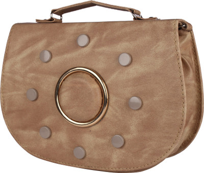 

JVoutfits Women Casual Beige Leatherette Sling Bag