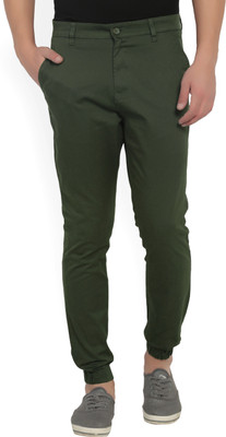 HIGHLANDER Slim Fit Men Green Trousers