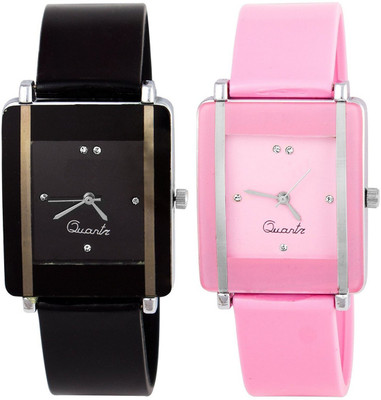 

SWANOS T 04 KAWA BLACK AND PINK SQUARE DIAL ANALOG WATCH Watch - For Women