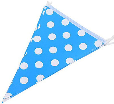

AMFIN Polka doted Party Bunting Flags Banner for Kids Room, Play School Decoration, Birthday party, Baby shower Banner(8.2 ft, Pack of 1)