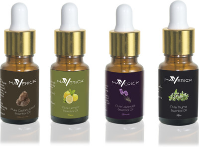 

Maverick Pure Lavender, Cedarwood, Thyme & Lemon essential oil 4 in 1 pack with dropper(10 ml)