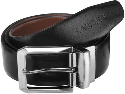 

Laurels Men Formal Multicolor Genuine Leather Reversible Belt, Black & brown