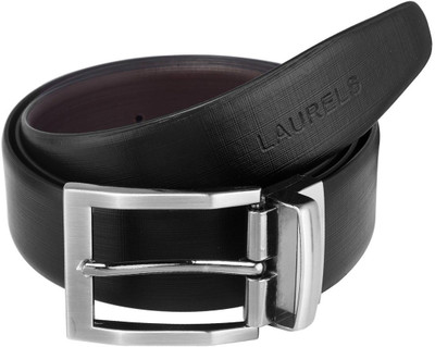 

Laurels Men Formal Multicolor Genuine Leather Reversible Belt, Black & dark brown