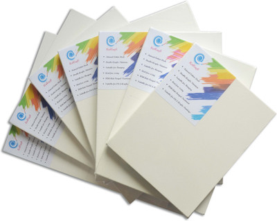 

KetKraft White Stretched Canvas Rectangle Linen Acid Free Pre Stretched Canvas (Set of 1)(White)