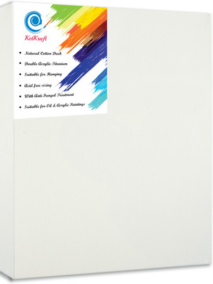 

KetKraft White Stretched Canvas Rectangle Linen Acid Free Pre Stretched Canvas (Set of 1)(White)