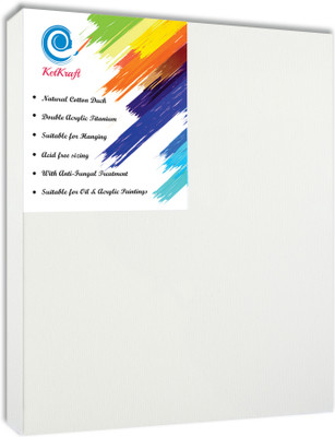 

KetKraft White Stretched Canvas Rectangle Linen Acid Free Pre Stretched Canvas (Set of 1)(White)