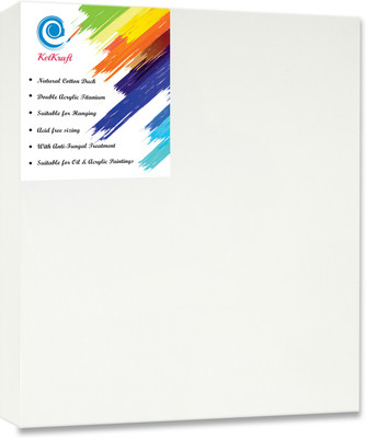 

KetKraft White Stretched Canvas Rectangle Linen Acid Free Pre Stretched Canvas (Set of 1)(White)