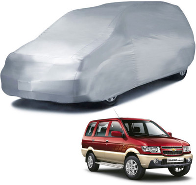 Deltakart Car Cover For Chevrolet Tavera (Without Mirror Pockets)(Silver)
