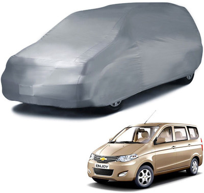 Deltakart Car Cover For Chevrolet Enjoy (Without Mirror Pockets)(Silver)