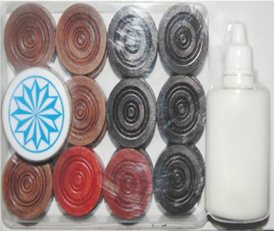 

Vinto Championship Carrom COINS 11 BLACK, 11 WHITE, 2 RED, 1 STRIKER, 1 POWDER Board Game
