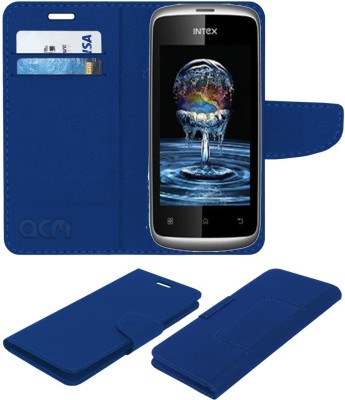 ACM Flip Cover for Intex Aqua Marvel(Blue, Cases with Holder, Pack of: 1)