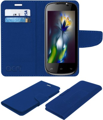 ACM Flip Cover for Spice Stellar Nhance Mi-435(Blue, Cases with Holder, Pack of: 1)
