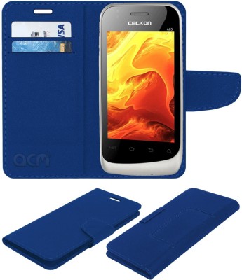 ACM Flip Cover for Celkon A85(Blue, Cases with Holder, Pack of: 1)