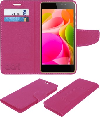 ACM Flip Cover for Intex Aqua Power 4g(Pink, Cases with Holder, Pack of: 1)