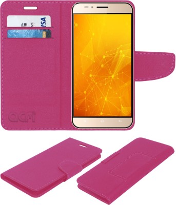ACM Flip Cover for Intex Aqua Turbo 4g(Pink, Cases with Holder, Pack of: 1)