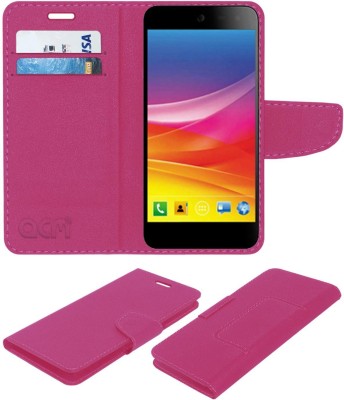 ACM Flip Cover for Micromax Canvas Nitro 4g E455(Pink, Cases with Holder, Pack of: 1)