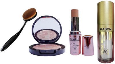 

KASCN ORIGINAL HIGH QUALITY PROFESSIONAL BRUSH , FOUNDATION ,CONCEALER,HIGHLIGHTER COMBO KIT FOR ALL SKIN TONE(Set of 1)